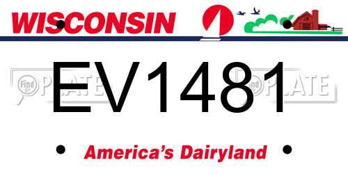 EV1481 Wisconsin License Plate