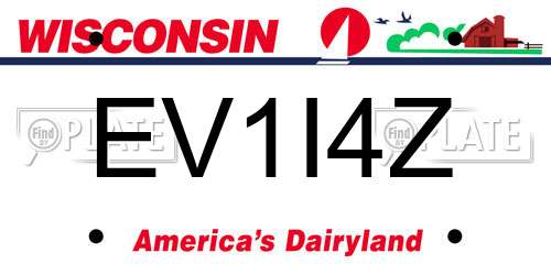 EV1I4Z Wisconsin License Plate