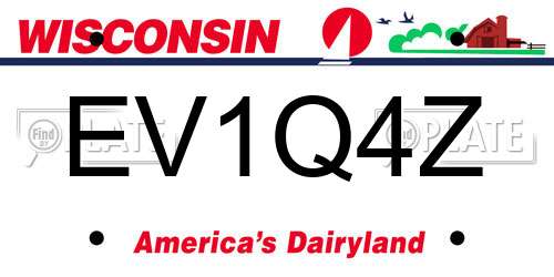 EV1Q4Z Wisconsin License Plate