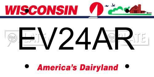 EV24AR Wisconsin License Plate