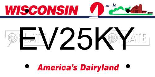 EV25KY Wisconsin License Plate