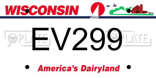 EV299 Wisconsin License Plate