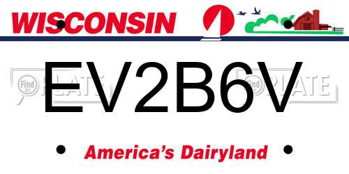 EV2B6V Wisconsin License Plate