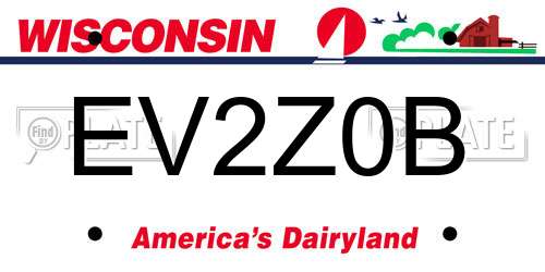 EV2Z0B Wisconsin License Plate