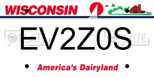 EV2Z0S Wisconsin License Plate