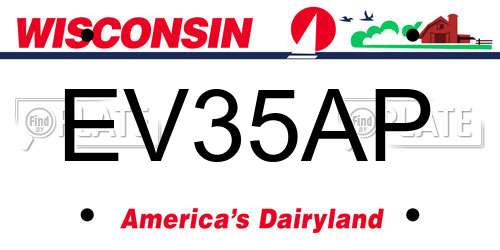 EV35AP Wisconsin License Plate