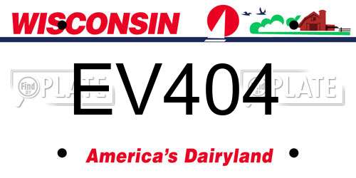 EV404 Wisconsin License Plate