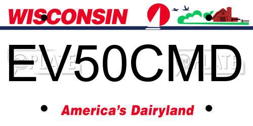EV50CMD Wisconsin License Plate