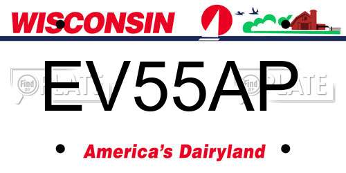 EV55AP Wisconsin License Plate