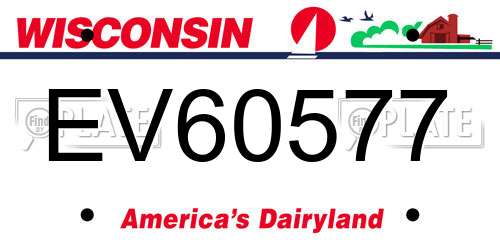 EV60577 Wisconsin License Plate