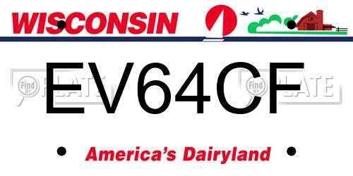 EV64CF Wisconsin License Plate