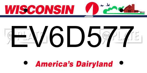 EV6D577 Wisconsin License Plate