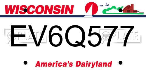 EV6Q577 Wisconsin License Plate