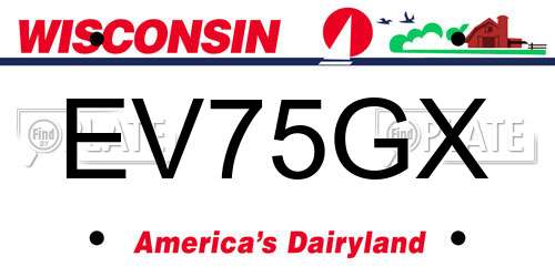 EV75GX Wisconsin License Plate