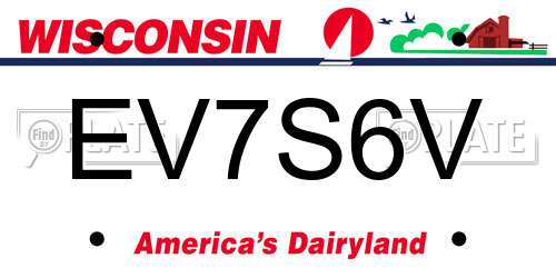 EV7S6V Wisconsin License Plate