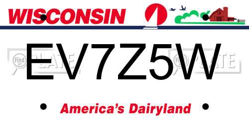 EV7Z5W Wisconsin License Plate