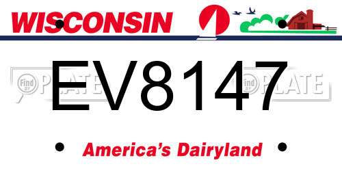 EV8147 Wisconsin License Plate