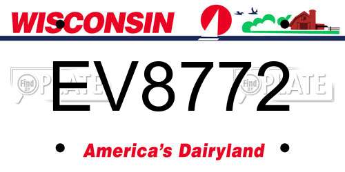 EV8772 Wisconsin License Plate