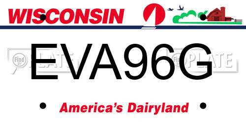 EVA96G Wisconsin License Plate