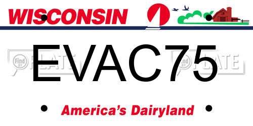 EVAC75 Wisconsin License Plate