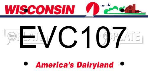 EVC107 Wisconsin License Plate