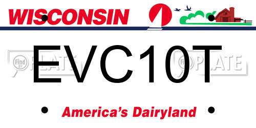 EVC10T Wisconsin License Plate