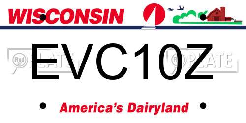 EVC10Z Wisconsin License Plate