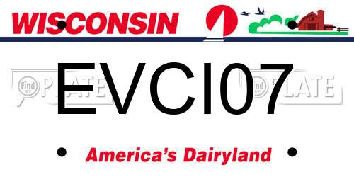 EVCI07 Wisconsin License Plate
