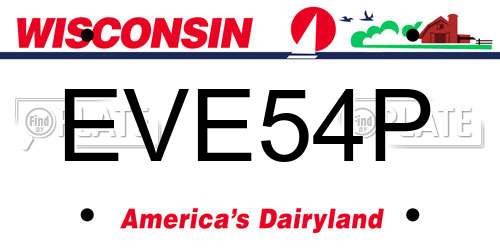 EVE54P Wisconsin License Plate