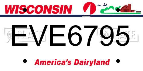 EVE6795 Wisconsin License Plate