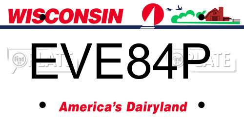 EVE84P Wisconsin License Plate