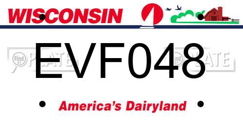 EVF048 Wisconsin License Plate