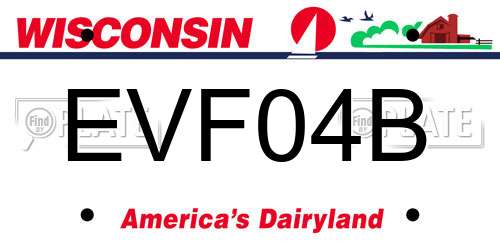 EVF04B Wisconsin License Plate