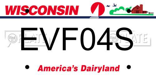 EVF04S Wisconsin License Plate