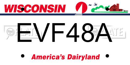EVF48A Wisconsin License Plate
