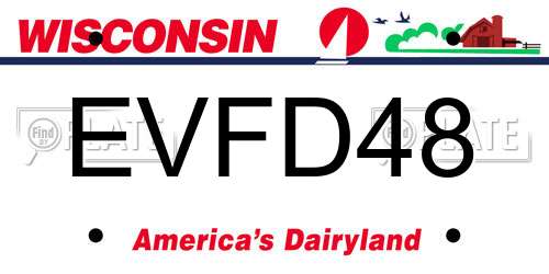 EVFD48 Wisconsin License Plate