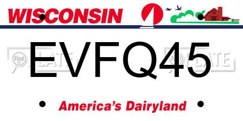 EVFQ45 Wisconsin License Plate