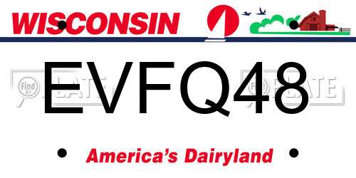 EVFQ48 Wisconsin License Plate