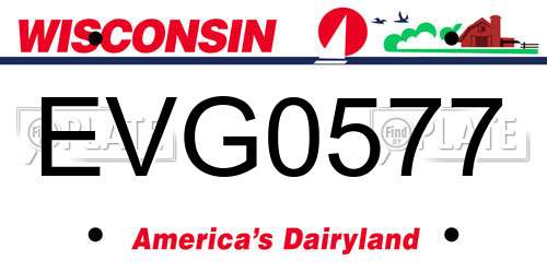 EVG0577 Wisconsin License Plate
