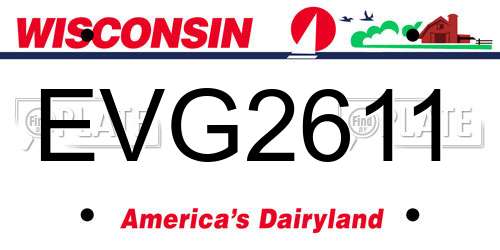 EVG2611 Wisconsin License Plate