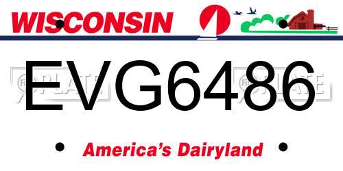 EVG6486 Wisconsin License Plate