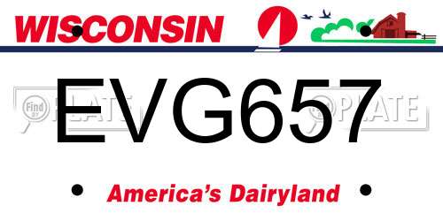 EVG657 Wisconsin License Plate