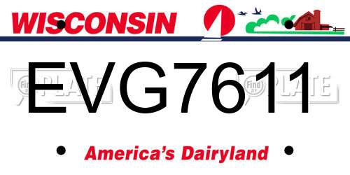 EVG7611 Wisconsin License Plate