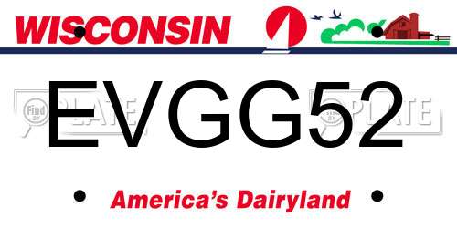 EVGG52 Wisconsin License Plate