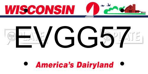 EVGG57 Wisconsin License Plate