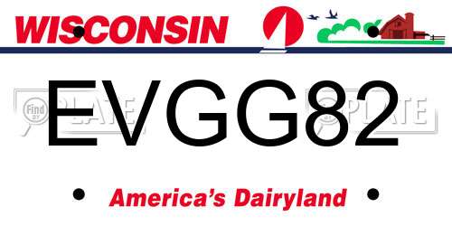 EVGG82 Wisconsin License Plate