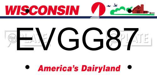 EVGG87 Wisconsin License Plate