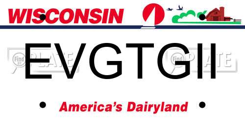 EVGTGII Wisconsin License Plate