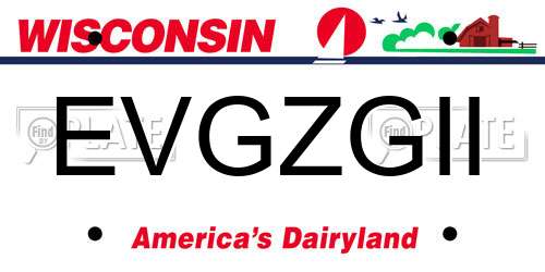 EVGZGII Wisconsin License Plate