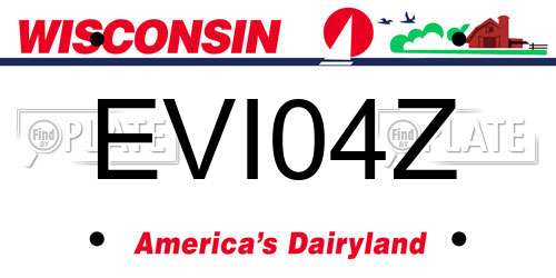 EVI04Z Wisconsin License Plate